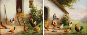 MEYER J.,CHICKENS IN A FARMYARD,Ross's Auctioneers and values IE 2024-04-17