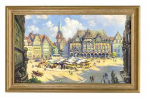 MEYER KASSEL Hans 1872-1952,Der Bremer Marktplatz,,1947,Historia Auctionata DE 2019-10-18