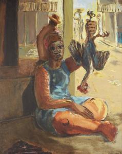 MEYER Sally 1961,Woman with a cockerel,1988,Rosebery's GB 2018-11-15