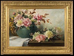 MEYER Sophie 1847-1921,WHITE AND PINK PEONY,Agra-Art PL 2010-03-21