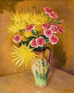 Meyer Walter 1901,Carnations and Carnations in a Jug,Strauss Co. ZA 2017-11-14
