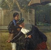 meyer wismar Ferdinand 1833-1917,ALTE UND JUNGE FRAU VOR EINER KIRCHE,Lempertz DE 2009-10-01