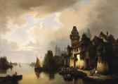 MEYERHEIM Hermann 1815-1880,a town on a canal with figures and boats in the fo,Bonhams GB 2006-05-16