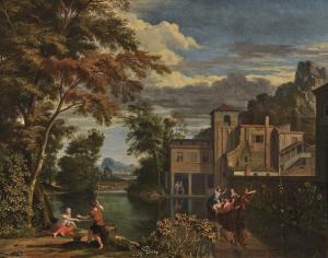 MEYERINGH Albert 1645-1714,Antikische Landschaft mit verfallendem Palast,Neumeister DE 2021-06-23