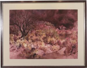 MEYERS Dale 1922,Trees in a desert landscape,1977,Butterscotch Auction Gallery US 2016-03-13