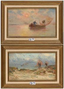 Meyers Isidore 1836-1917,Pêcheurs marchant sur la plage,VanDerKindere BE 2021-04-20