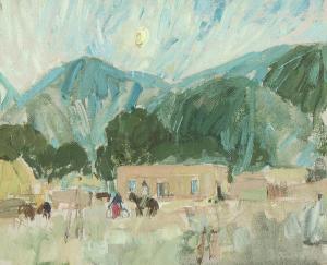 MEYERS Ralph W 1885-1948,Untitled (Adobe in the Foothills),Santa Fe Art Auction US 2022-05-28