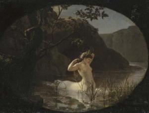 MEYNIER DE SALINELLES Barthélémy,A Satyr bathing in an Arcadian Landscape,1874,Christie's 2002-06-05