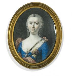 Meytens Von Martin 1648-1736,Portrait de femme à la robe bleue,Tajan FR 2014-06-25