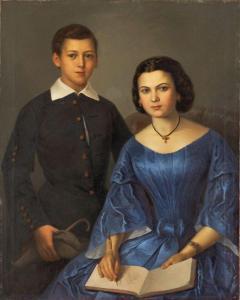 MEZEY Jozsef 1823-1882,Abonyi testvérek,1859,Polgar Galeria HU 2011-05-16