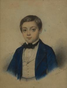 MEZZARA Angelique 1793-1868,Portrait de jeune garçon à la veste bleue,1868,Ader FR 2017-05-10