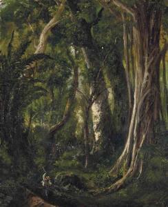 MIALHE Pierre Toussaint F 1810-1868,Travellers in a Cuban forest,Christie's GB 2015-10-29