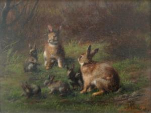 MICAS Jeanne 1852-1865,HARES WITH LEVERETS,1859,Lawrences GB 2012-01-20