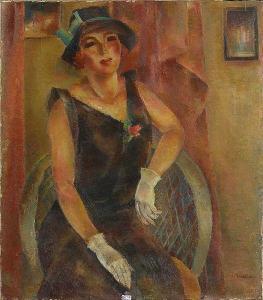 MICHA Jean Pierre 1890-1969,Portrait d'une élégante au chapeau,VanDerKindere BE 2017-06-13