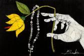 MICHAEL BANKS 1972,Hands Holding Flowers and Rosaries,Neal Auction Company US 2023-02-03