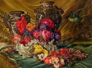 MICHAELIS Alice 1875,Blumenstillleben mit chinesischen Vasen,1910,im Kinsky Auktionshaus 2012-06-19