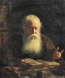 MICHAELIS Heinrich Georg 1837,Portrait of a bearded man reading a book,1894,Gorringes GB 2016-05-17