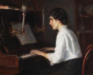 MICHAELIS Oscar 1872-1946,Woman Playing a Piano,Palais Dorotheum AT 2016-12-05