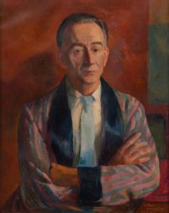 MICHALAK Antoni 1902-1975,Portrait of a man with a blue tie,1959,Desa Unicum PL 2023-07-06