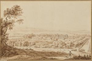 MICHALLON Achille Etna,Vue du château de Rosny sur Seine depuis les haute,1817,Christie's 2022-06-23