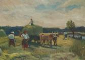 MICHALOWSKI Stanislaw 1915-1980,Carting of the crops,1956,Desa Unicum PL 2019-09-05