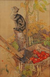 MICHEL Charles 1874-1967,Chat tigré dans un potager,1200,Brussels Art Auction BE 2021-10-26