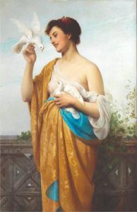 MICHEL Ernest Barthelémy 1833-1902,Femme aux colombes,1873,Kohn FR 2022-12-20