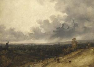 MICHEL George 1763-1843,A view over a village in a rainstorm,Christie's GB 2003-03-20