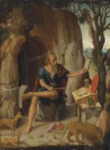 MICHELE DA VERONA 1470-1536,Saint Jerome reading in the wilderness,Christie's GB 2014-10-30