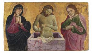 MICHELE DI MATTEO DA BOLOGNA 1400-1400,Christ as the Man of Sorrows, flanked by the Mado,Christie's 2011-12-07