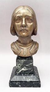 MICHELET Firmin 1875-1951,Buste de Jeanne d'Arc,Marambat-Camper FR 2020-03-12
