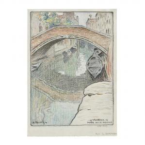 Micheli Pellegrini Alberto 1870-1943,Venezia, Ponte delle Pazienze,1929,Aste Bolaffi IT 2023-05-31