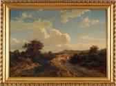 MICHELIS Alexander 1823-1868,Landschaft mit Hohlweg u. Kühen,1854,Leipzig DE 2007-04-28