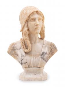 MICHELOTTI A 1800-1900,Bust of a Young Woman with Braids,Hindman US 2021-10-21