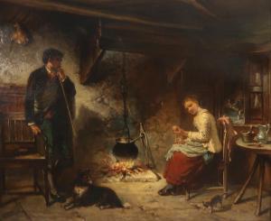 MICHIE John D. 1864-1892,BY THE HEARTH,1886,Great Western GB 2022-03-25