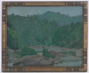 MICHIELS J,Continental river scene,1928,Burstow and Hewett GB 2016-09-21