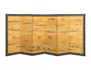 MICHINOBU Kano Tenshin 1730-1790,show flowers,Hindman US 2022-09-22