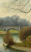 MIDGLEY A. 1800-1900,A view from the bank towards the bridge,1910,John Nicholson GB 2022-06-01
