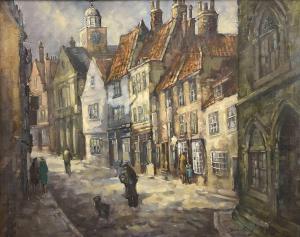 MIDGLEY DONALD G 1918-1995,Church Street in Winter - Whitby North Yorks,1972,David Duggleby Limited 2022-12-03