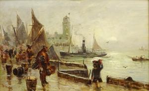 MIDGLEY William 1899-1933,Landing the Catch Scarborough,1889,David Duggleby Limited GB 2018-12-07