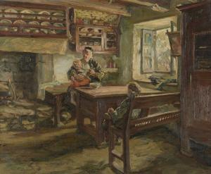 MIDY Arthur 1887-1944,Intérieur de ferme à Saint Fiacre,Rossini FR 2023-01-17