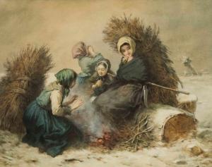 MIDY Theophile Adolphe 1821,Winter auf dem Felde,Schuler CH 2018-06-20
