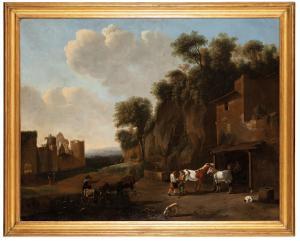 MIEL Jan 1599-1663,Paesaggio della campagna romana con maniscalco,Wannenes Art Auctions 2024-03-05