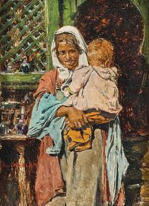 MIELICH Alphons Leopold 1863-1929,Mother and Child,Palais Dorotheum AT 2023-10-24