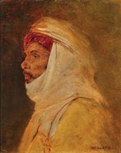 MIELICH Alphons Leopold,Portrait of an Arab with turban in profile,Palais Dorotheum 2024-02-21