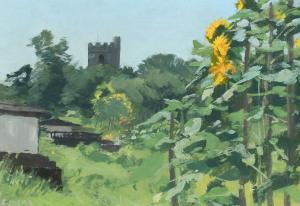 MIERS Christopher 1941,Sunflowers in the allotments,Woolley & Wallis GB 2022-05-31