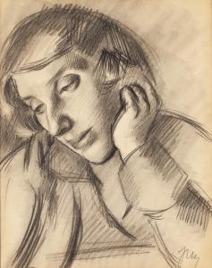 MIERZEJEWSKI Jacek 1884-1925,"Portrait of a Wife" (Melancholy),1914,Desa Unicum PL 2023-02-14