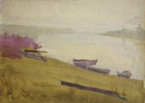 Miesnieks Karlis 1887-1977,Boats by the river,Antonija LV 2019-08-29