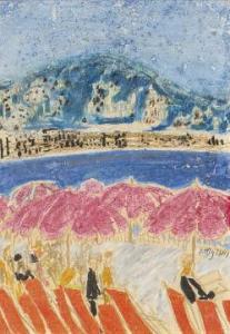 MIGISHI Setsuko 1905-1999,Promenade des Anglais, Nice,Mainichi Auction JP 2023-09-07