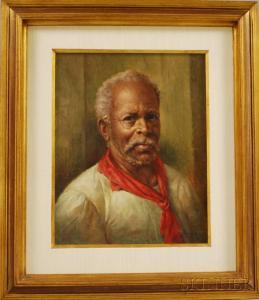 Migliaccio E 1900-1900,Portrait of a Man in a Red Neckerchief,Skinner US 2011-11-16